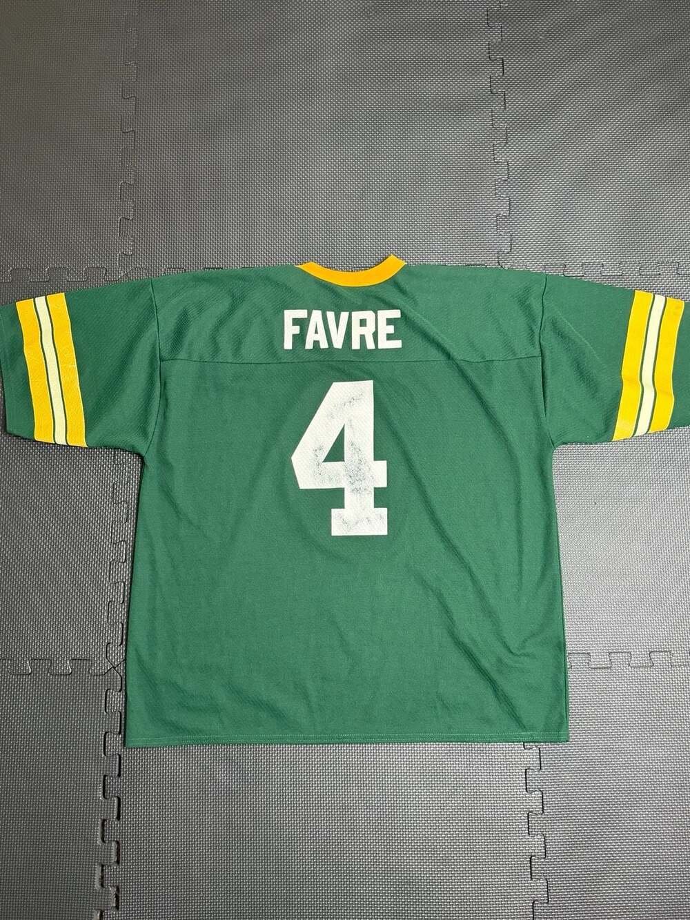 VINTAGE NFL Brett Farve Green Bay Packers Jersey Shirt Youth Medium XL Green Log